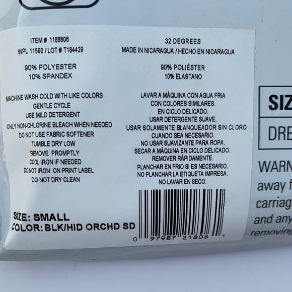 32 Degrees Womens Short Sleeve 2-Pack Black/Orchid - Picture 3 of 7